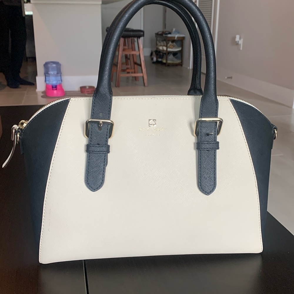 Kate spade white and black satchel